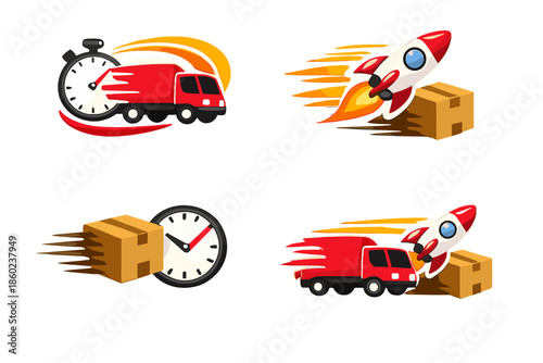 Fast delivery concept icons