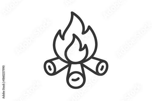 Campfire Icon on Gradient Background