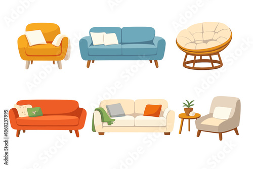 Cozy Furniture Collection with Ambient Lighting