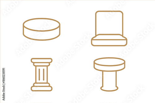 Abstract Geometric Objects with Neon Glow