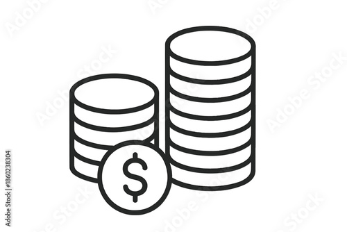 Stack of coins with dollar sign