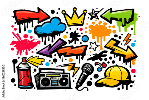 Graffiti Spray Paint with Hip Hop Elements