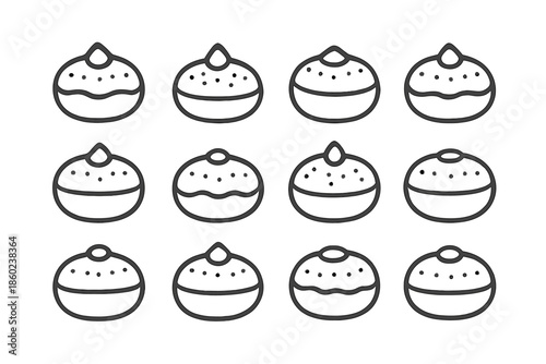 Set of 12 Donut Icons