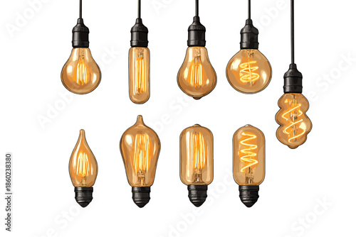 Collection of Vintage Edison Light Bulbs
