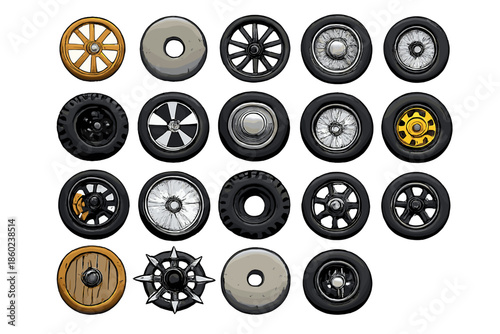Collection of Diverse Wheels and Tires