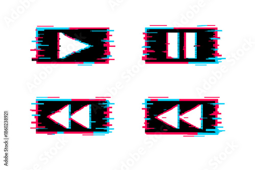 Glitch media control buttons