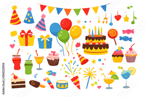 Birthday Party Celebration with Cake and Gifts