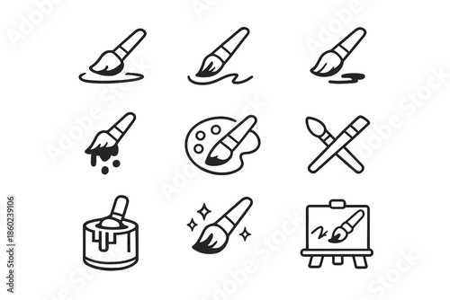 Set of Paint Brush Icons