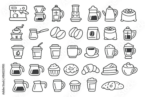 Coffee and Pastry Icons
