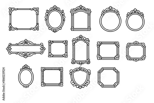 Collection of ornate decorative frames and borders