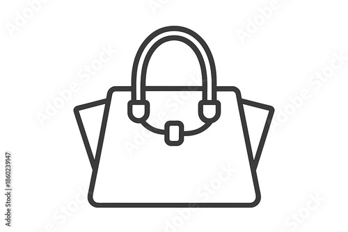 Minimalist dark grey handbag icon