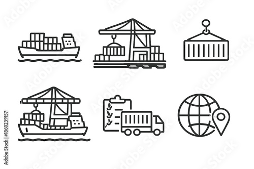 Global Shipping and Logistics Icons