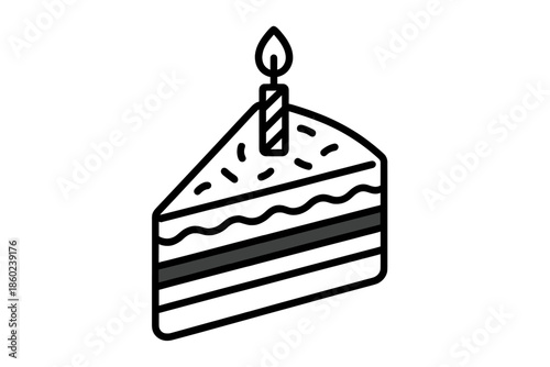 Slice of Cake with Candle