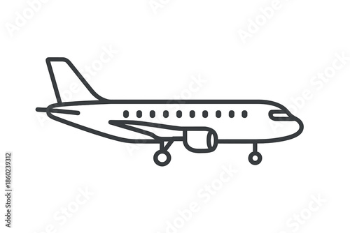 Airplane icon on a dark gray background