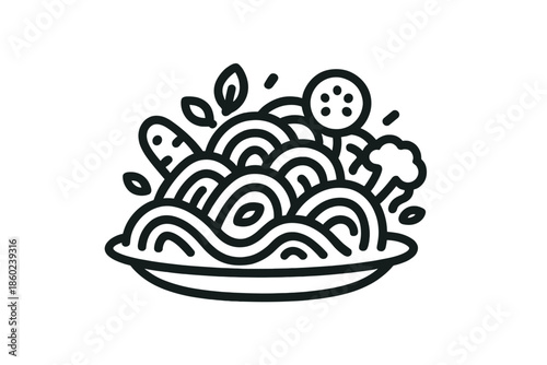 Noodle and vegetable icon