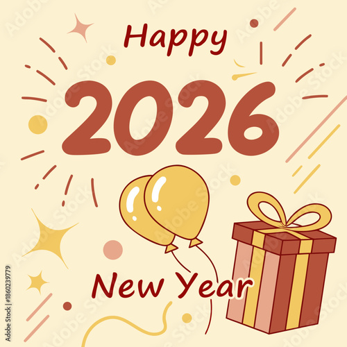 happy new year greeting card