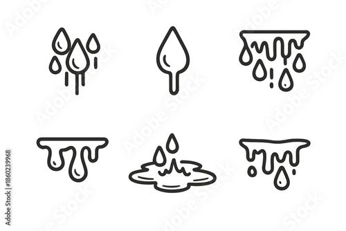 Collection of water drop icons