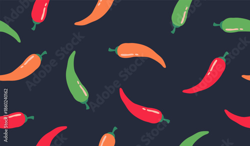 Cute spicy chili pattern background vector design