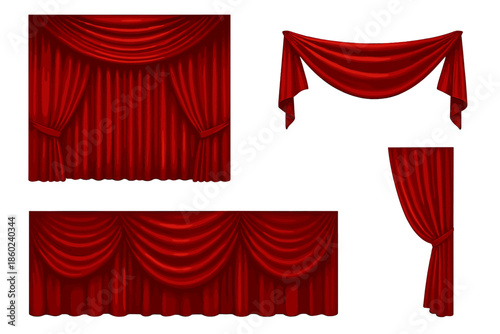 Collection of Red Stage Curtains