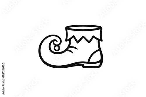 Elf shoe icon with a curled toe