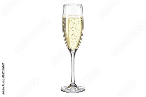 Glass of Champagne with Bubbles