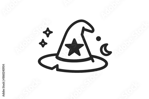 Wizard hat with star and moon