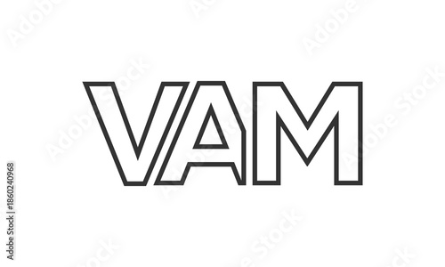 VAM logo design template with strong and modern bold text. Initial based vector logotype featuring simple and minimal typography. Trendy company identity.