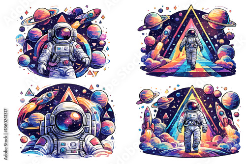 Astronauts and Planets in a Cosmic Dreamscape