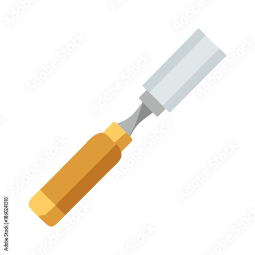 Chisel tool with wood handle for woodworking trades