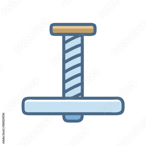 Simple illustration of a cat scratching post on black backdrop