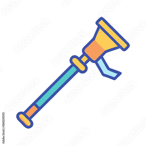 Cartoon plunger illustration against a black background for stock
