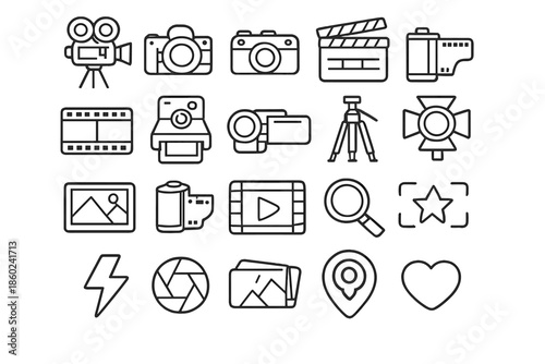 Photography and Videography Icon Set