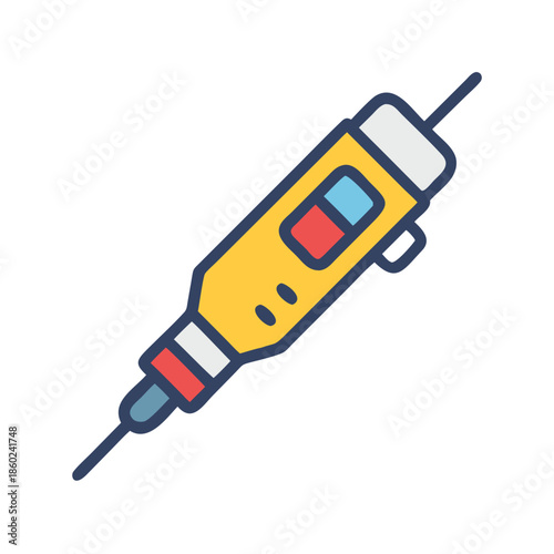 Stylized digital thermometer vector art on black background