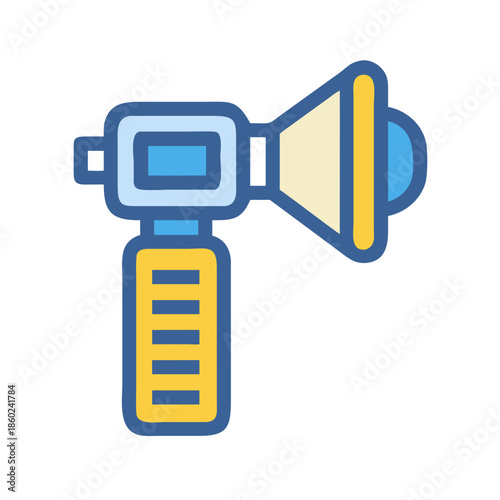 Illustration of Otoscope for visual ear exam concept