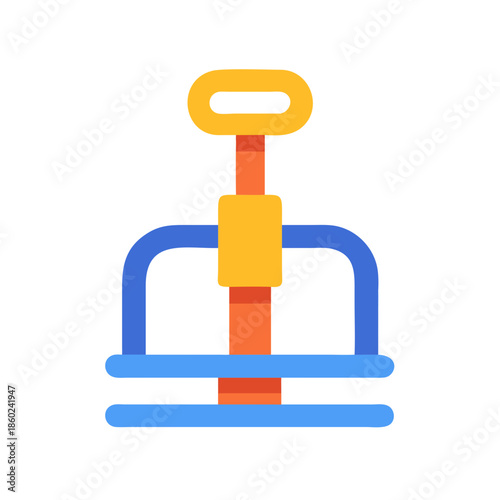 Stylized illustration of blue and yellow hand exerciser