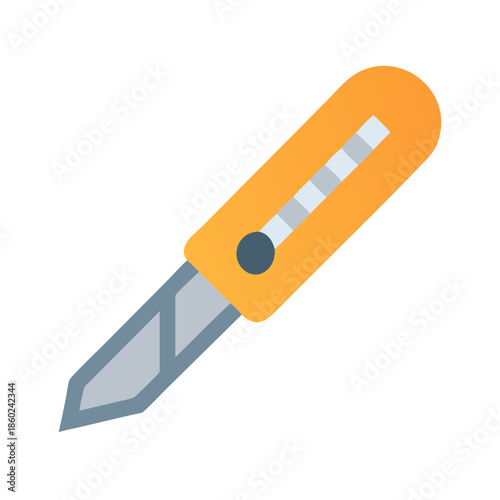 Utility knife with replaceable blade flat icon design