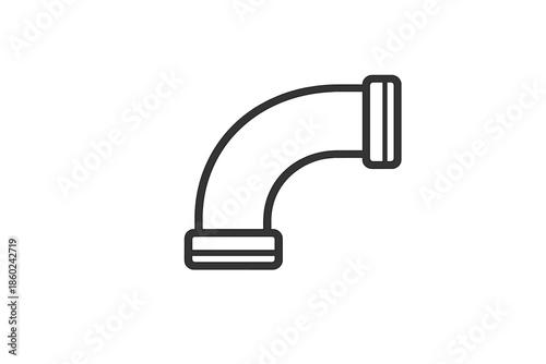 Simple pipe elbow icon on a gray gradient background