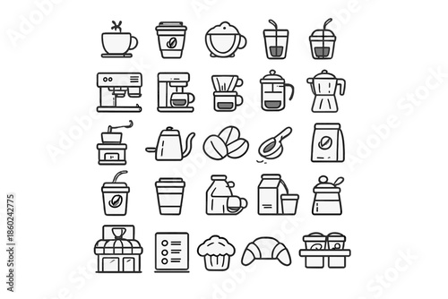 Coffee icons set