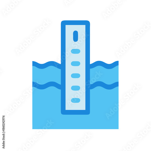 Water level measurement indicator with scale for water management
