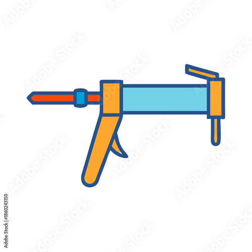 Illustration of caulking gun on black background
