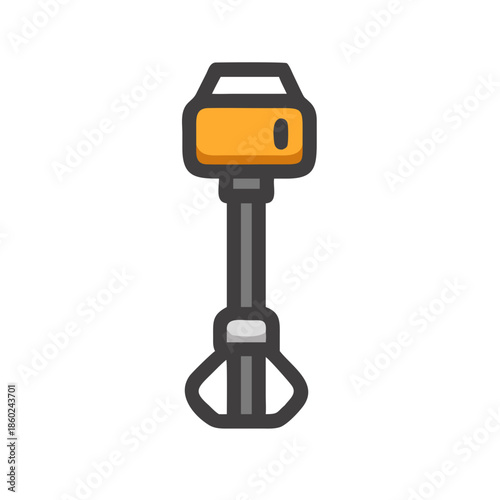 Stylized crane hook isolated on black background flat vector