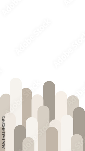 Minimal abstract vertical vector background with rounded shapes in beige and sand tones. Symbolizes calm, balance and harmony. Ideal for presentations, branding, wellness and lifestyle concepts.