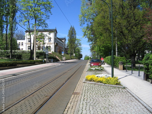 Straßenbahnschienen in der Bahnhofstraße Gotha
