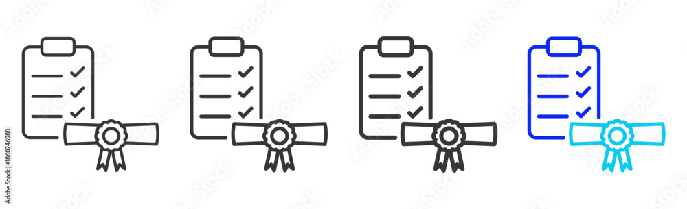 Fototapeta premium Specialized Training icon set collection creative outline style for business with multiple thickness variations suitable for branding design presentation and digital marketing