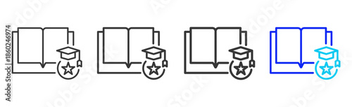 Subject Mastery icon set collection creative outline style for business with multiple thickness variations suitable for branding design presentation and digital marketing