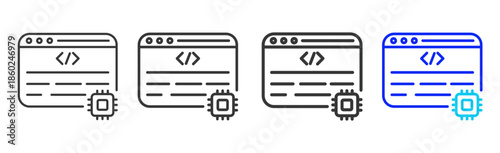 Technical Knowledge icon set collection creative outline style for business with multiple thickness variations suitable for branding design presentation and digital marketing