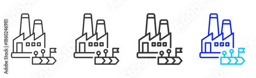 Industry Experience icon set collection creative outline style for business with multiple thickness variations suitable for branding design presentation and digital marketing