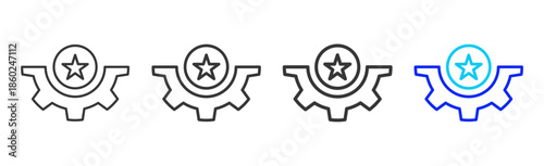 Talent Star icon set collection creative outline style for business with multiple thickness variations suitable for branding design presentation and digital marketing