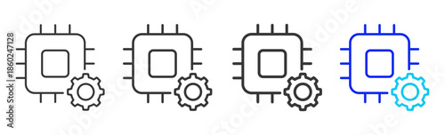 Expert Logic icon set collection creative outline style for business with multiple thickness variations suitable for branding design presentation and digital marketing