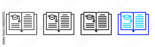 Cognitive Task icon set collection creative outline style for business with multiple thickness variations suitable for branding design presentation and digital marketing